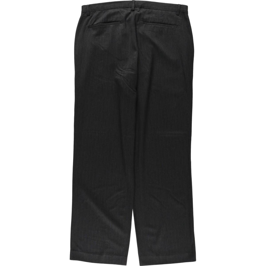 2000s- Calvin Klein striped pattern slacks pants, men's size W37 (approx.) polyester black type Vintage Second Hand