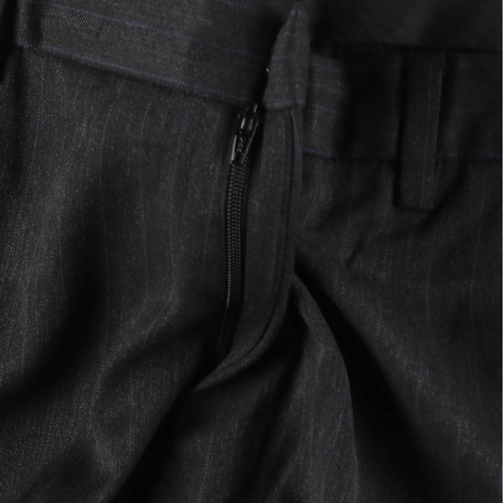 2000s- Calvin Klein striped pattern slacks pants, men's size W37 (approx.) polyester black type Vintage Second Hand