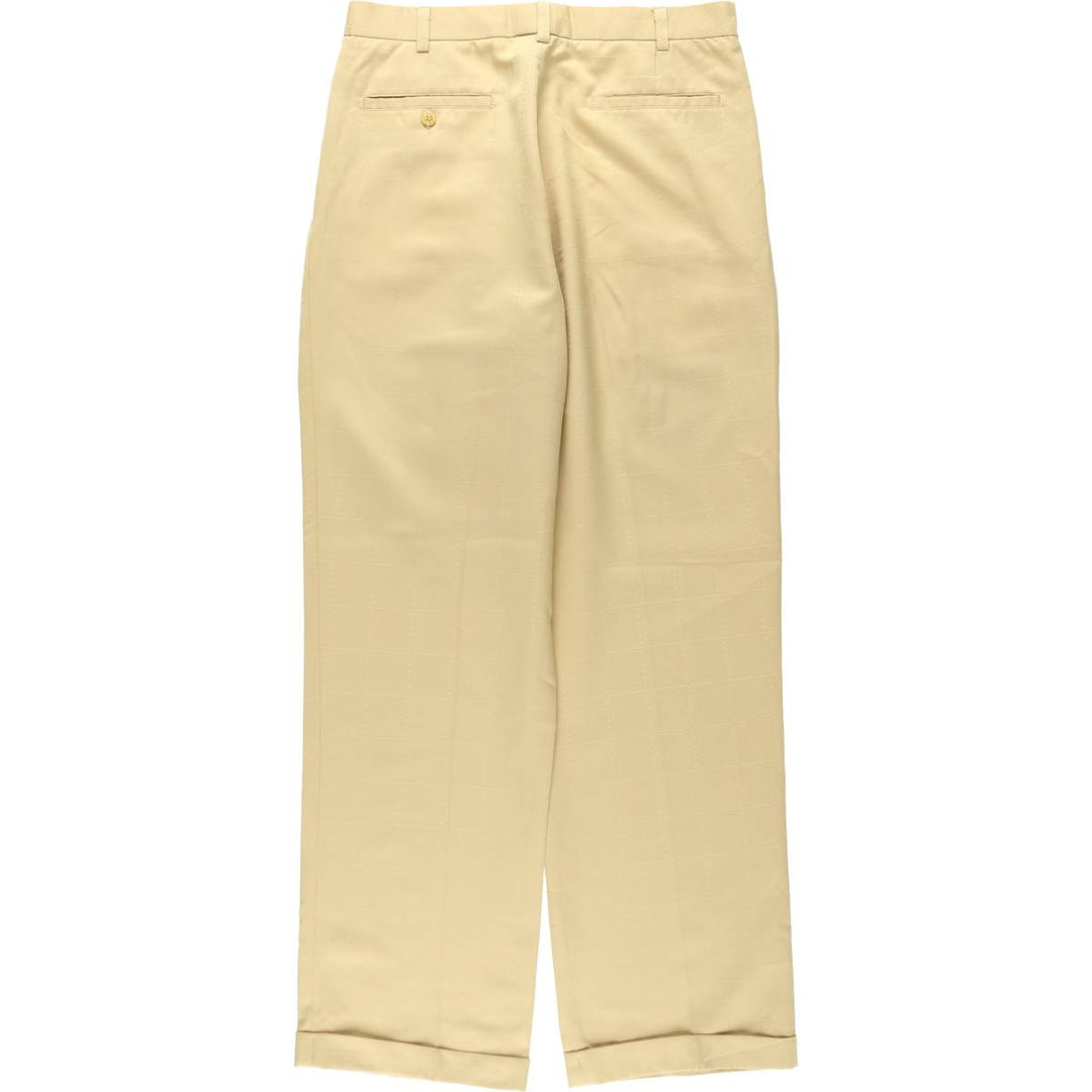 MONTIQUE Three-Pleat Slacks Pants, Men's Size W33 (approx.) polyester Beige type Vintage Second Hand