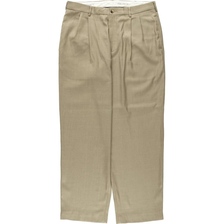 Perry Ellis PERRY ELLIS PORTFOLIO Two-pleat Slacks Men's Size W35 unclear beige type brown Vintage Second Hand