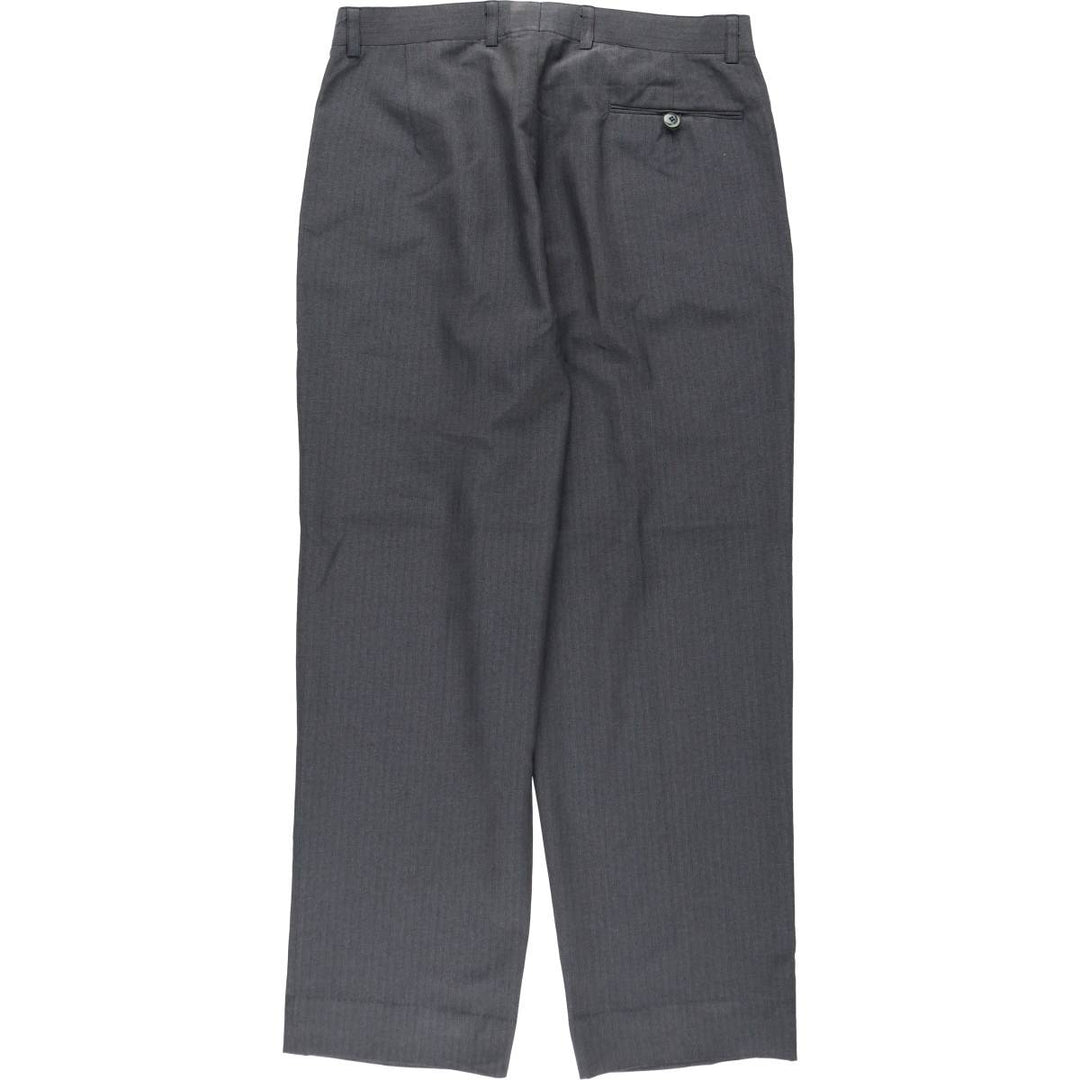 New York Stripe Pattern Two-Pleat Slacks Pants Men's W32 (approx.) Vintage unclear gray type Vintage Second Hand