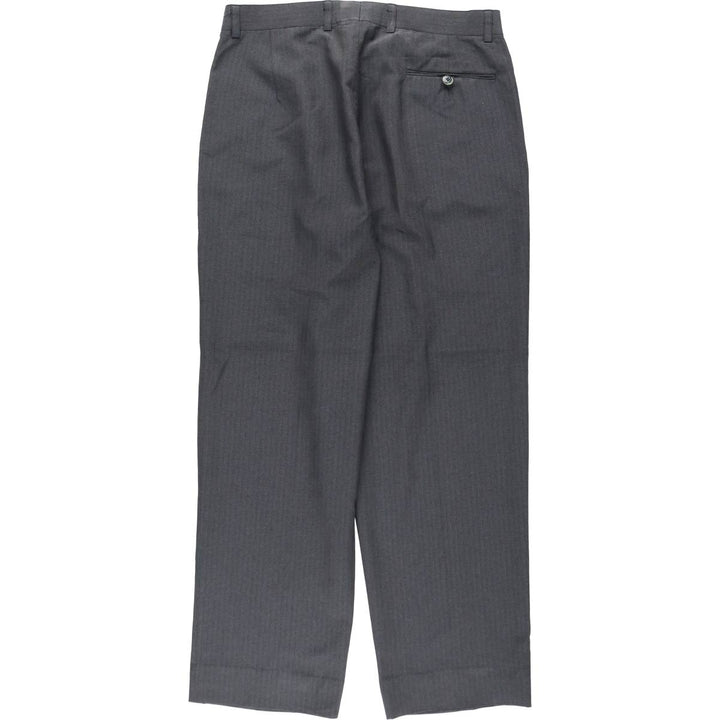 New York Stripe Pattern Two-Pleat Slacks Pants Men's W32 (approx.) Vintage unclear gray type Vintage Second Hand