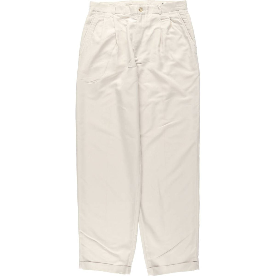 Liz Claiborne Two-pleat Slacks, Men's Size W32 Rayon Beige type Vintage Second Hand