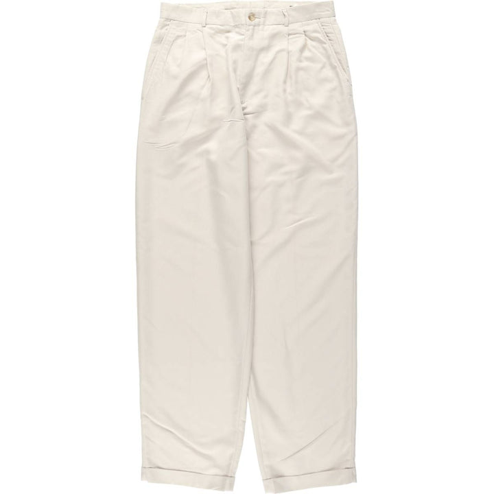 Liz Claiborne Two-pleat Slacks, Men's Size W32 Rayon Beige type Vintage Second Hand