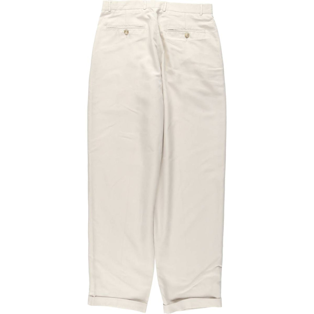 Liz Claiborne Two-pleat Slacks, Men's Size W32 Rayon Beige type Vintage Second Hand