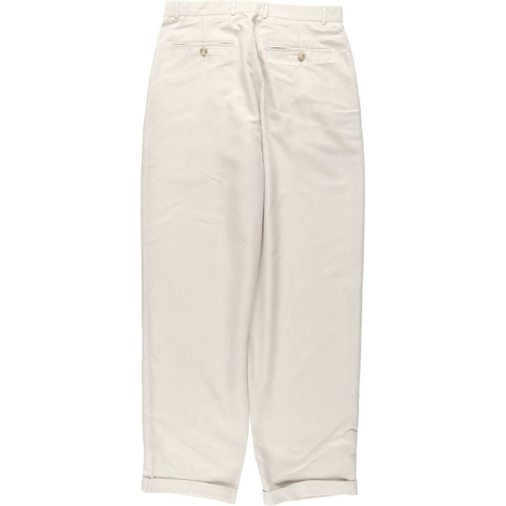 Liz Claiborne Two-pleat Slacks, Men's Size W32 Rayon Beige type Vintage Second Hand