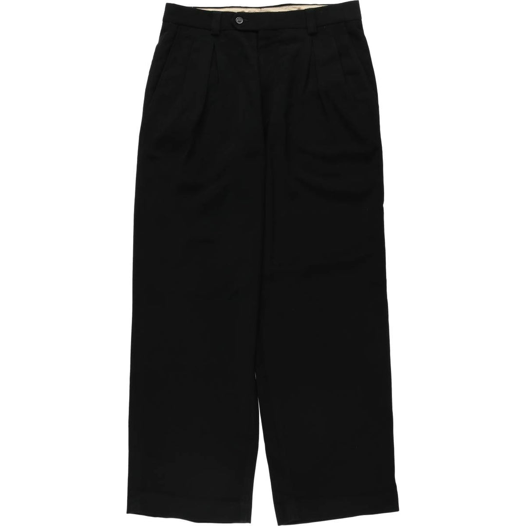 VICCI UOMO Two-pleat slacks, men's size W31 (approx.) polyester black type Vintage Second Hand