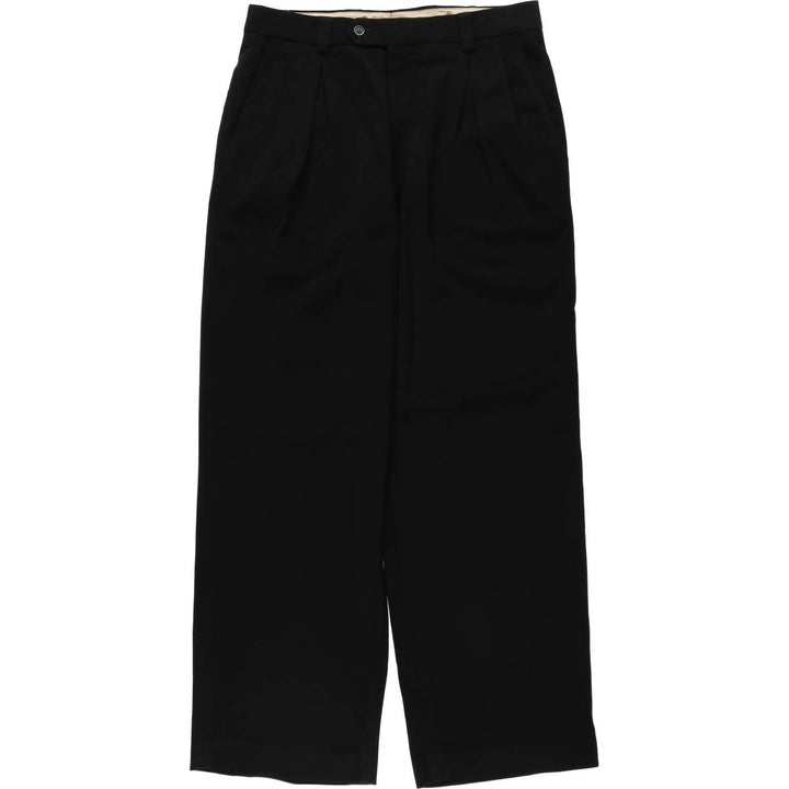 VICCI UOMO Two-pleat slacks, men's size W31 (approx.) polyester black type Vintage Second Hand
