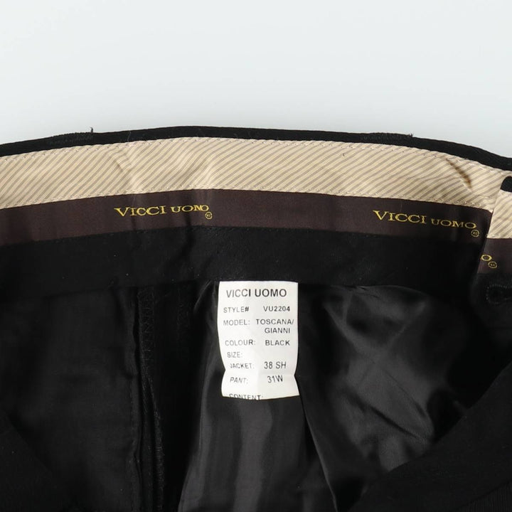 VICCI UOMO Two-pleat slacks, men's size W31 (approx.) polyester black type Vintage Second Hand