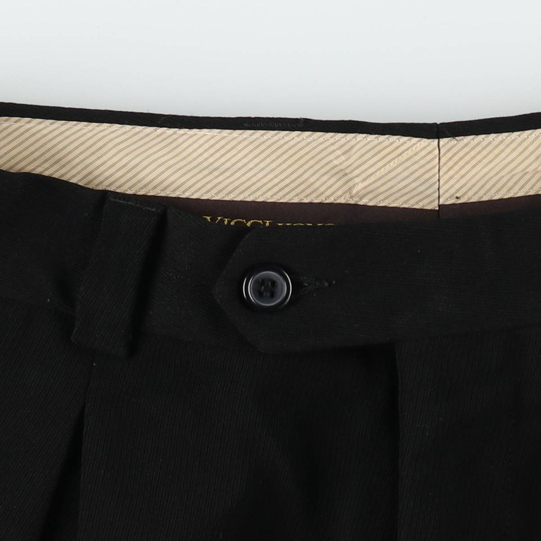 VICCI UOMO Two-pleat slacks, men's size W31 (approx.) polyester black type Vintage Second Hand
