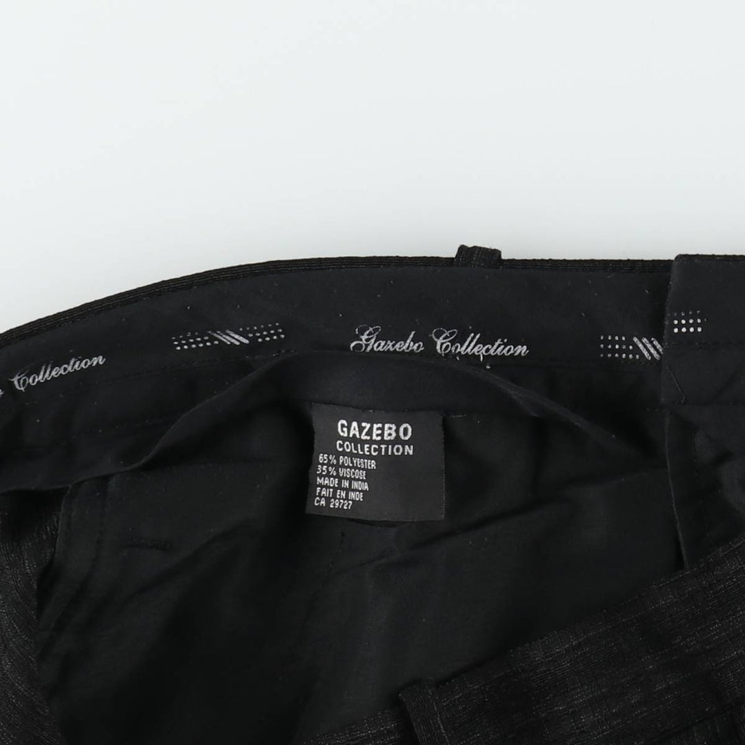 90'S GAZEBO Check Pattern Two-Pleat Slacks Pants Men's W33 (approx.) Vintage polyester black type Vintage Second Hand