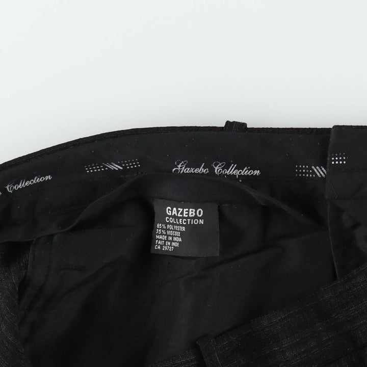 90'S GAZEBO Check Pattern Two-Pleat Slacks Pants Men's W33 (approx.) Vintage polyester black type Vintage Second Hand
