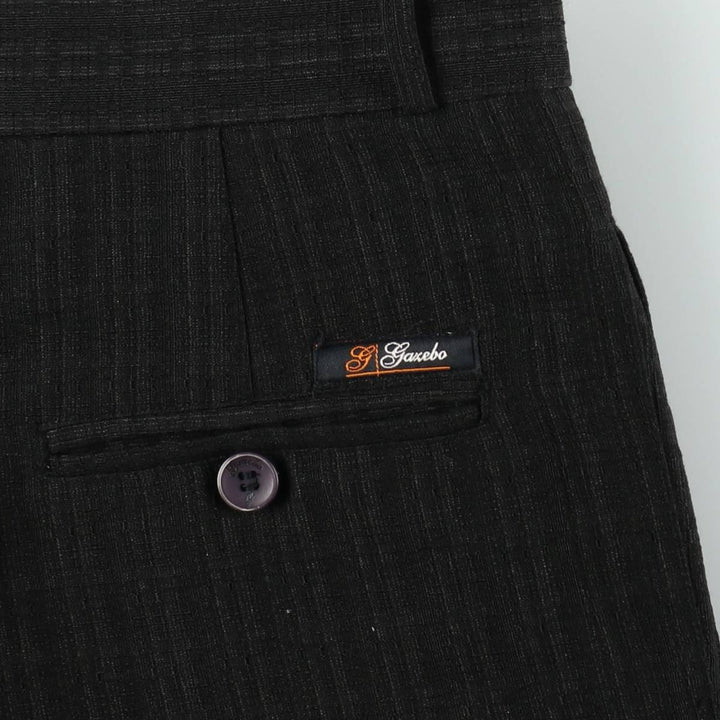 90'S GAZEBO Check Pattern Two-Pleat Slacks Pants Men's W33 (approx.) Vintage polyester black type Vintage Second Hand