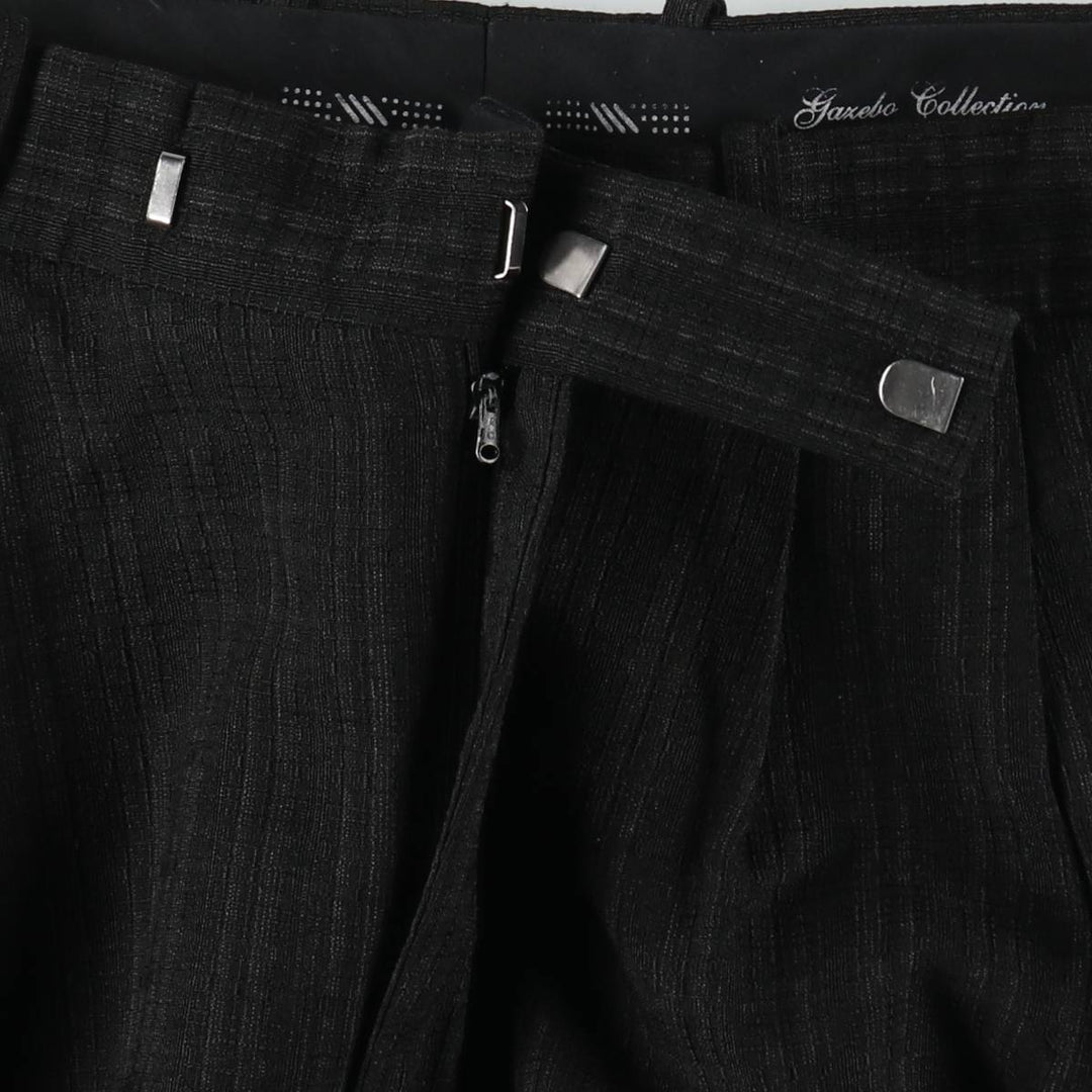 90'S GAZEBO Check Pattern Two-Pleat Slacks Pants Men's W33 (approx.) Vintage polyester black type Vintage Second Hand