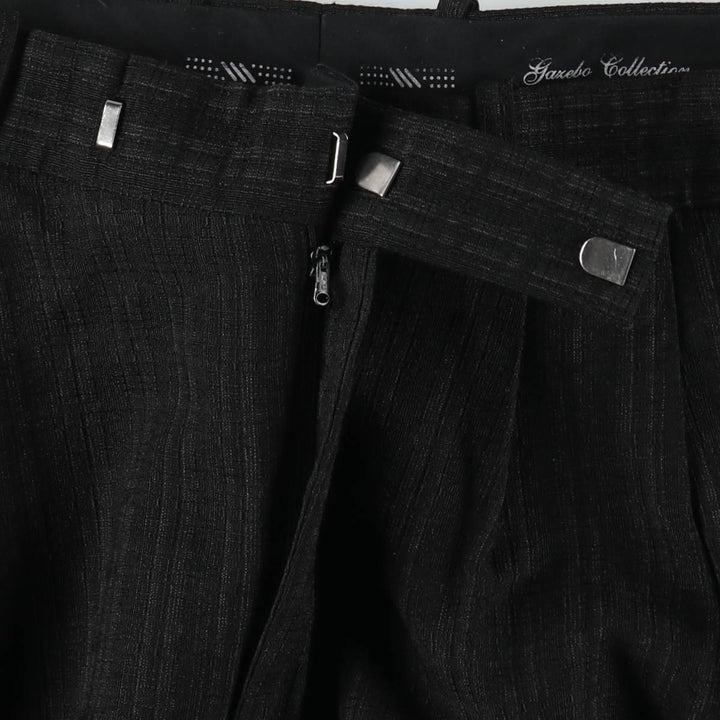 90'S GAZEBO Check Pattern Two-Pleat Slacks Pants Men's W33 (approx.) Vintage polyester black type Vintage Second Hand