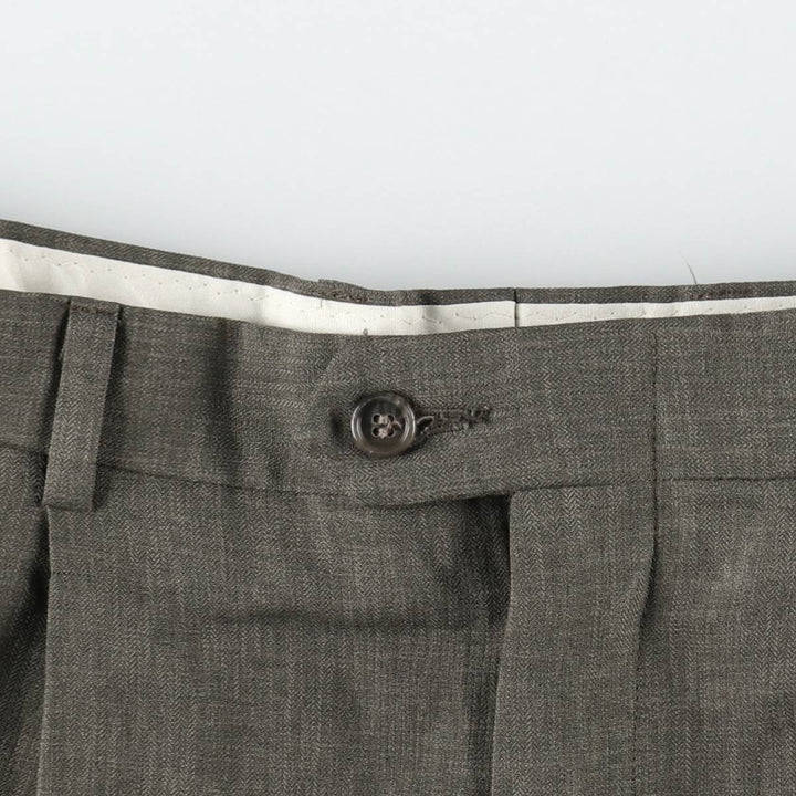 Liz Claiborne two-pleat slacks pants, men's size W33 (approx.) polyester Khaki type Vintage Second Hand
