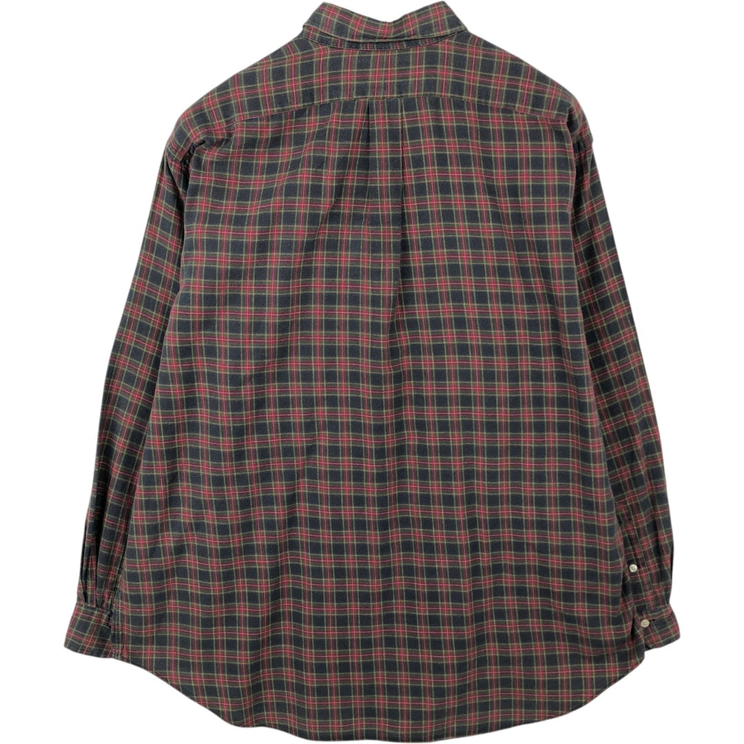 Ralph Lauren long sleeve button down check shirt, men's XL size cotton green type Vintage Second Hand