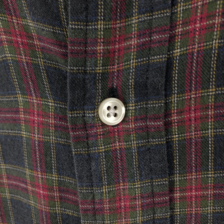 Ralph Lauren long sleeve button down check shirt, men's XL size cotton green type Vintage Second Hand
