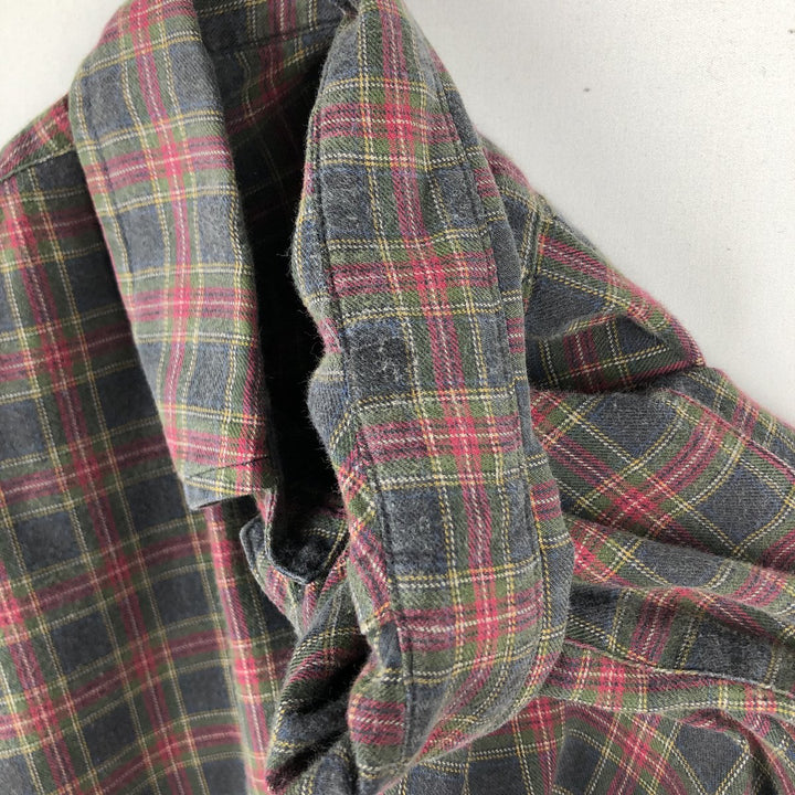 Ralph Lauren long sleeve button down check shirt, men's XL size cotton green type Vintage Second Hand