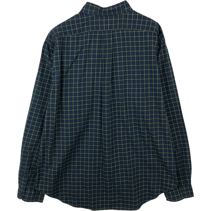 Ralph Lauren Classic Fit Long Sleeve Button Down Check Shirt Men's XL cotton navy blue type Vintage Second Hand