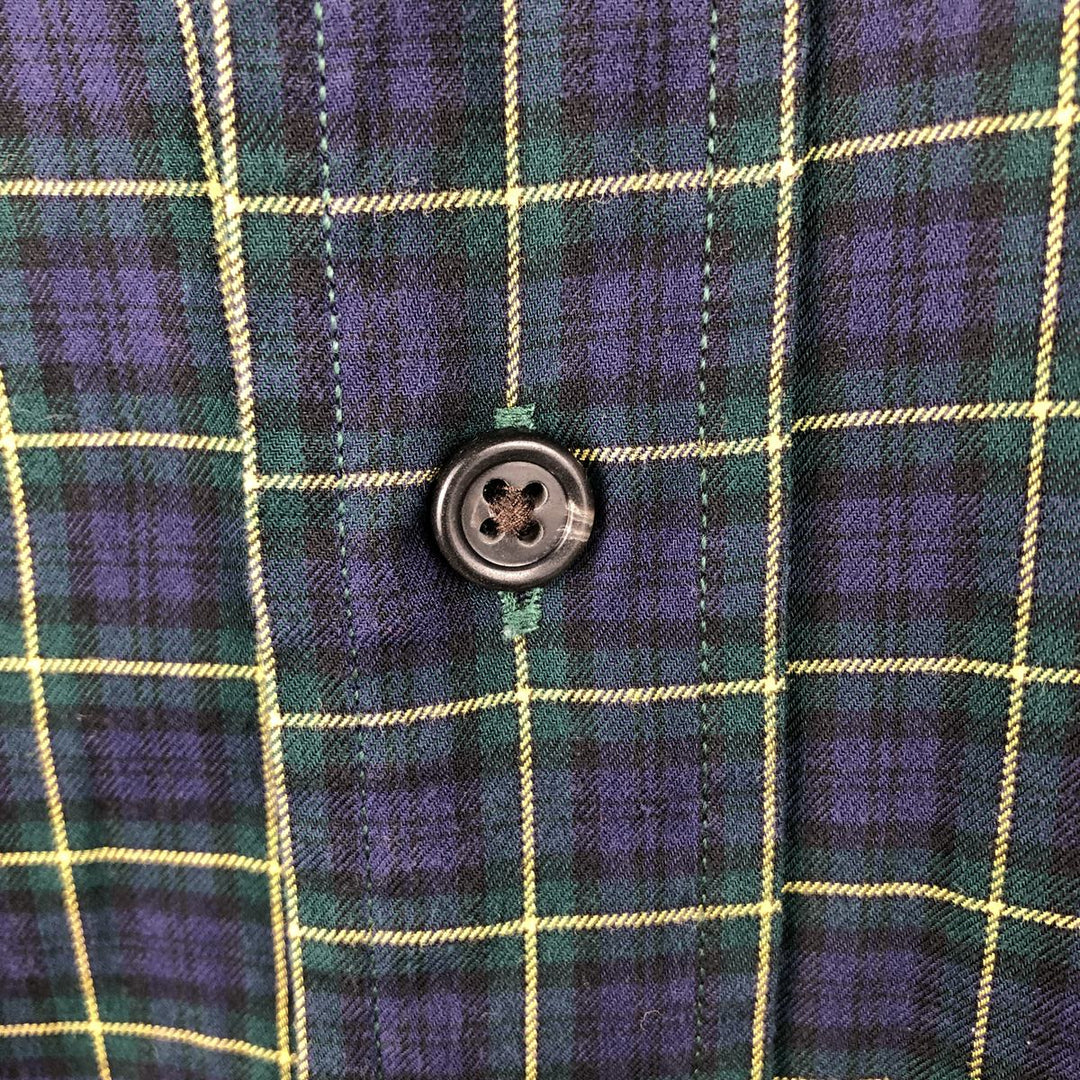 Ralph Lauren Classic Fit Long Sleeve Button Down Check Shirt Men's XL cotton navy blue type Vintage Second Hand