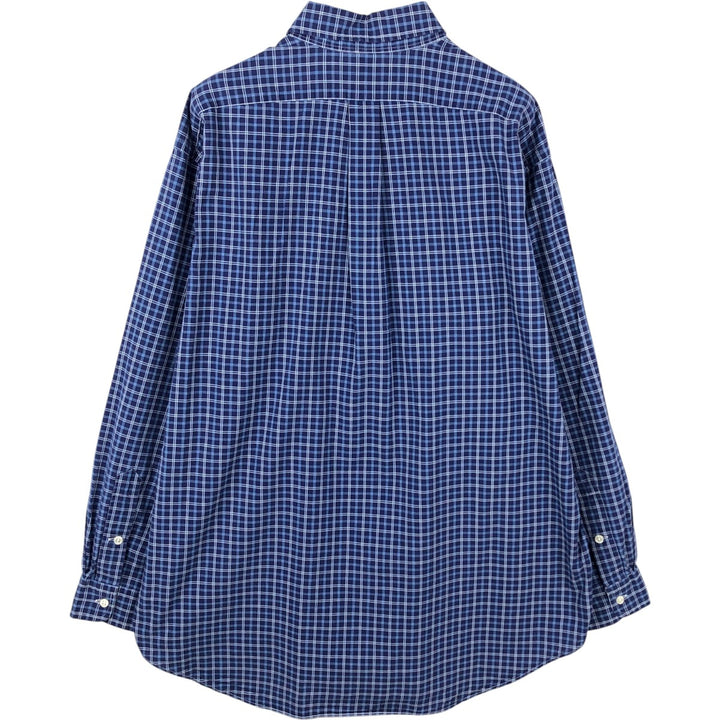 Ralph Lauren BLAKE long sleeve button down check shirt, men's size L cotton blue type Vintage Second Hand
