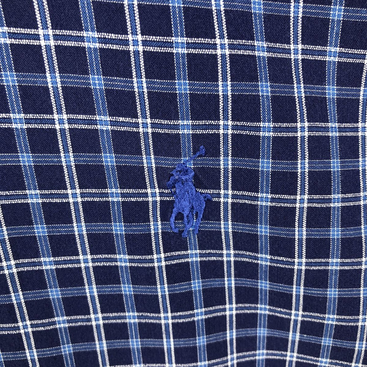 Ralph Lauren BLAKE long sleeve button down check shirt, men's size L cotton blue type Vintage Second Hand