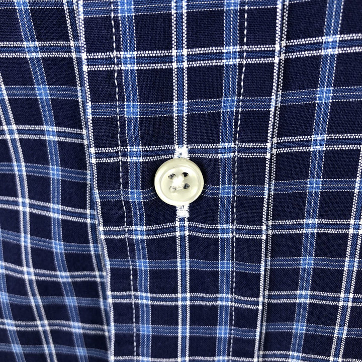 Ralph Lauren BLAKE long sleeve button down check shirt, men's size L cotton blue type Vintage Second Hand