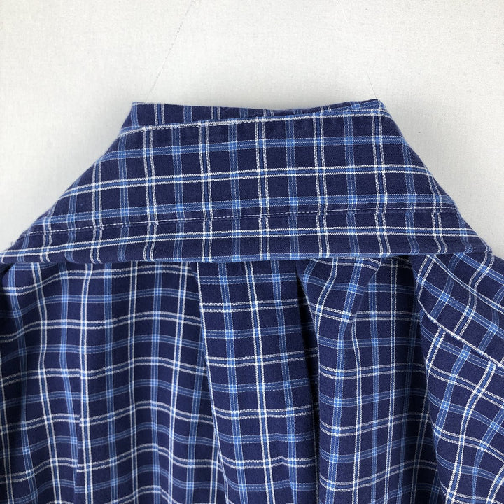 Ralph Lauren BLAKE long sleeve button down check shirt, men's size L cotton blue type Vintage Second Hand