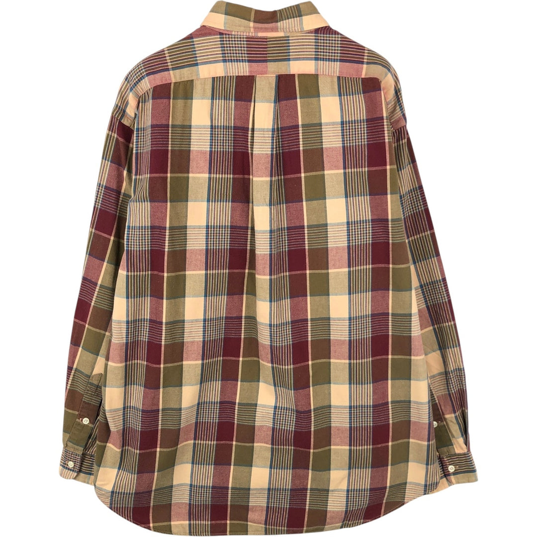 Ralph Lauren long sleeve button down check shirt, men's XL size cotton red type Vintage Second Hand