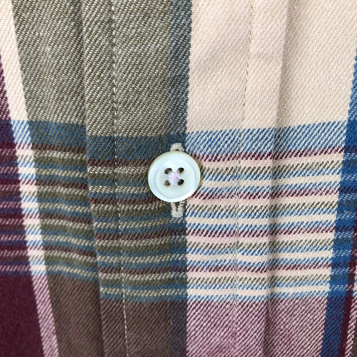 Ralph Lauren long sleeve button down check shirt, men's XL size cotton red type Vintage Second Hand