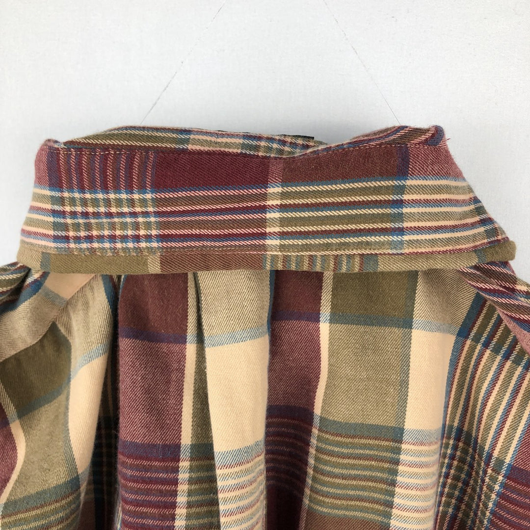 Ralph Lauren long sleeve button down check shirt, men's XL size cotton red type Vintage Second Hand