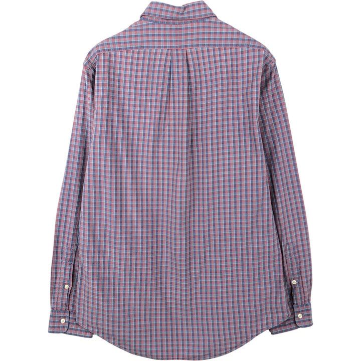 Ralph Lauren long sleeve button down check shirt, men's size M cotton red type Vintage Second Hand