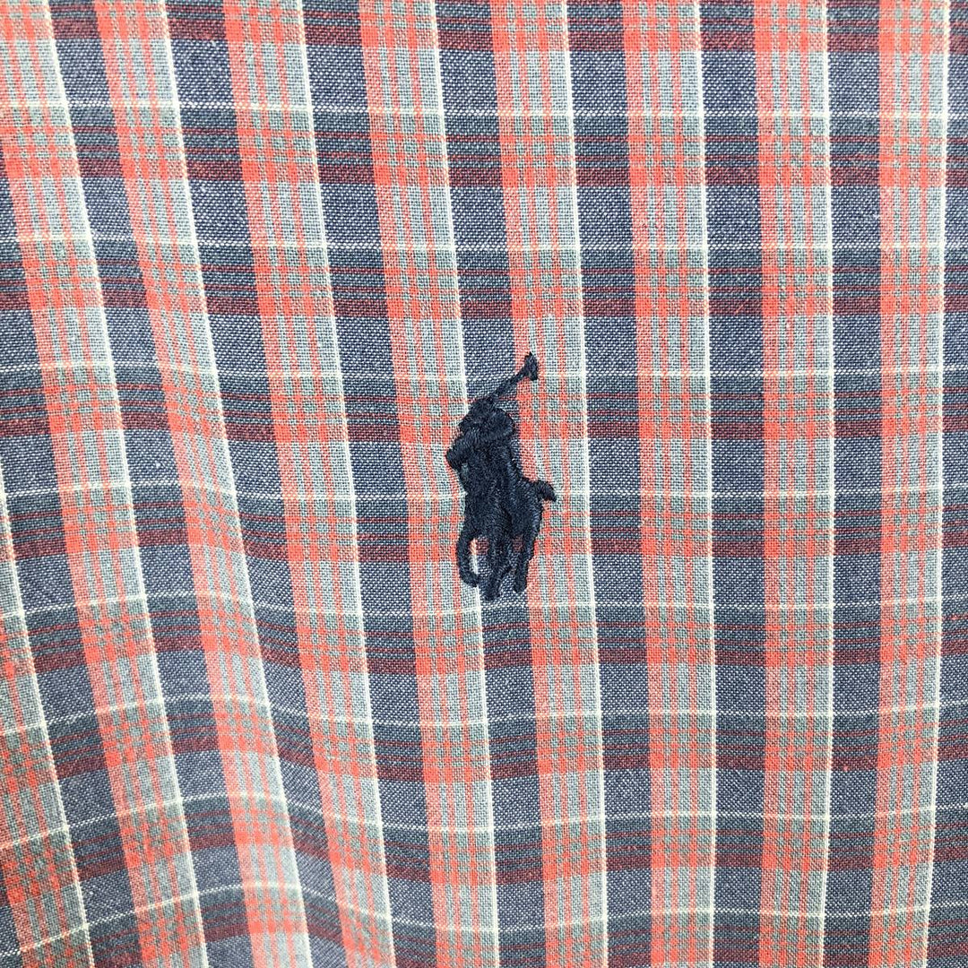 Ralph Lauren long sleeve button down check shirt, men's size M cotton red type Vintage Second Hand