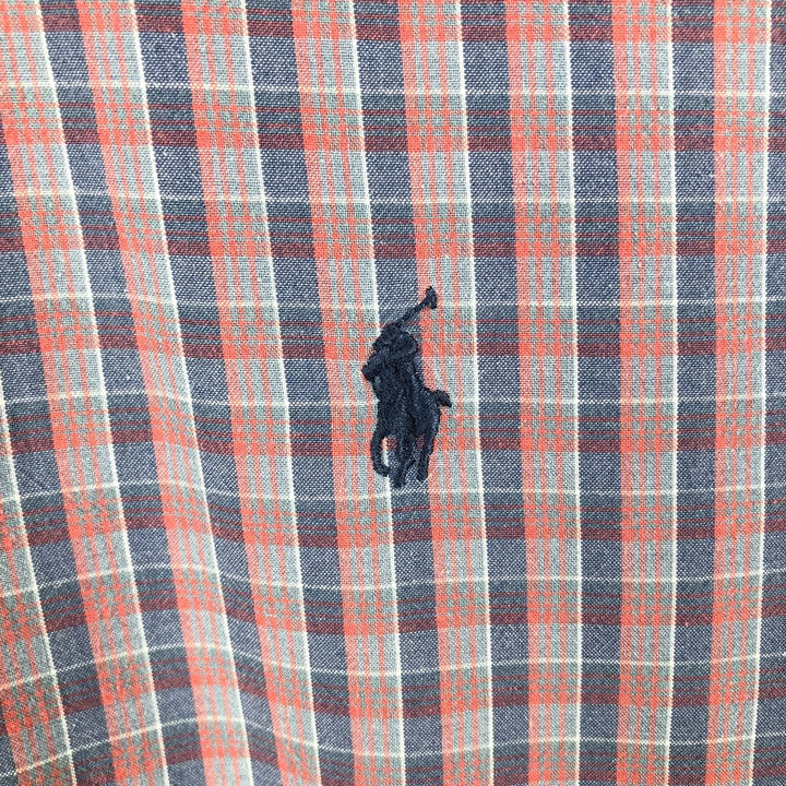 Ralph Lauren long sleeve button down check shirt, men's size M cotton red type Vintage Second Hand