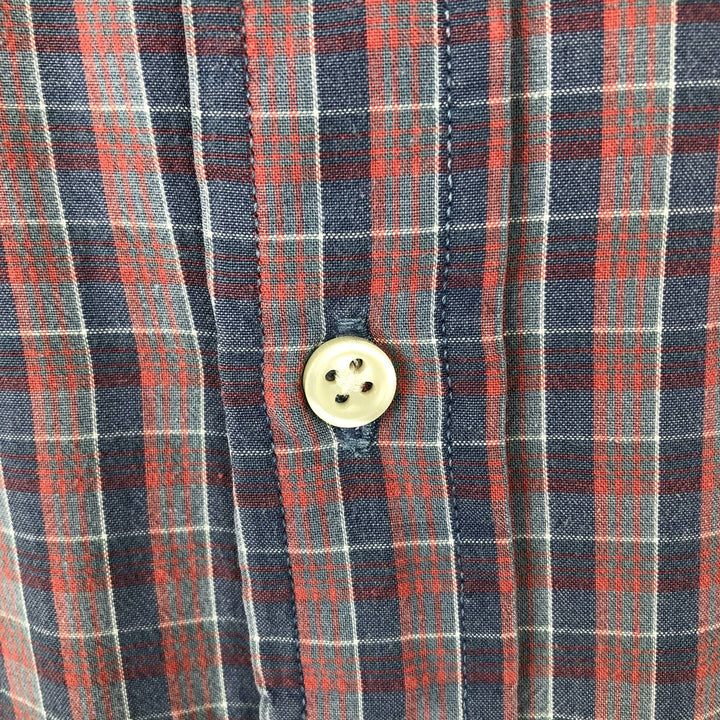 Ralph Lauren long sleeve button down check shirt, men's size M cotton red type Vintage Second Hand