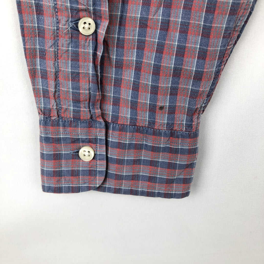 Ralph Lauren long sleeve button down check shirt, men's size M cotton red type Vintage Second Hand