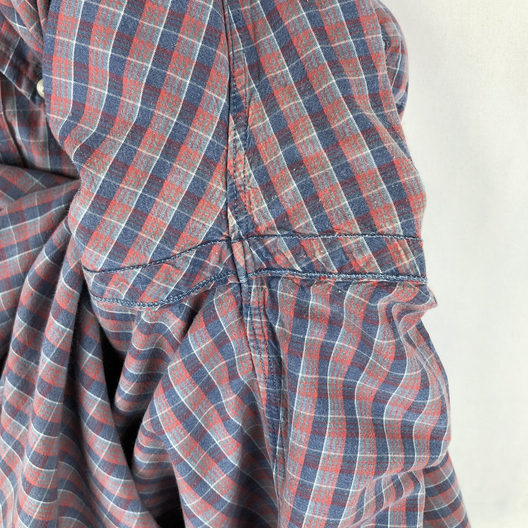 Ralph Lauren long sleeve button down check shirt, men's size M cotton red type Vintage Second Hand
