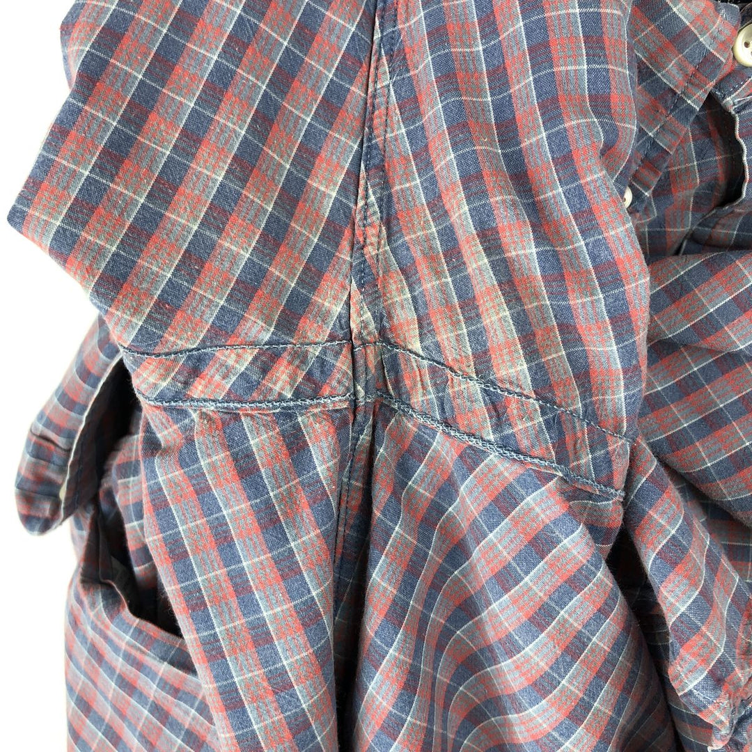 Ralph Lauren long sleeve button down check shirt, men's size M cotton red type Vintage Second Hand
