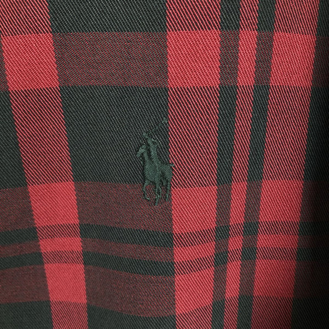 Ralph Lauren long sleeve button down check shirt, men's XL size cotton red type Vintage Second Hand