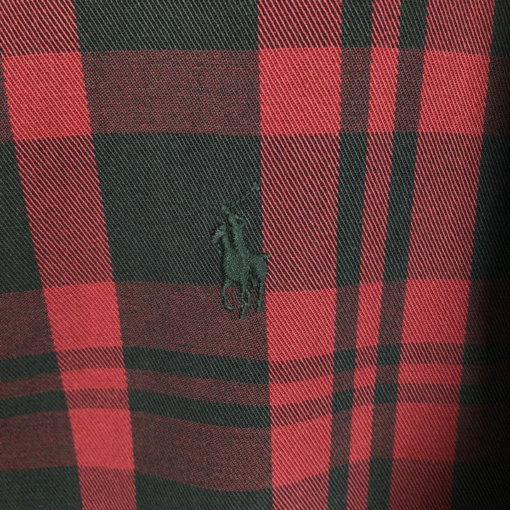 Ralph Lauren long sleeve button down check shirt, men's XL size cotton red type Vintage Second Hand