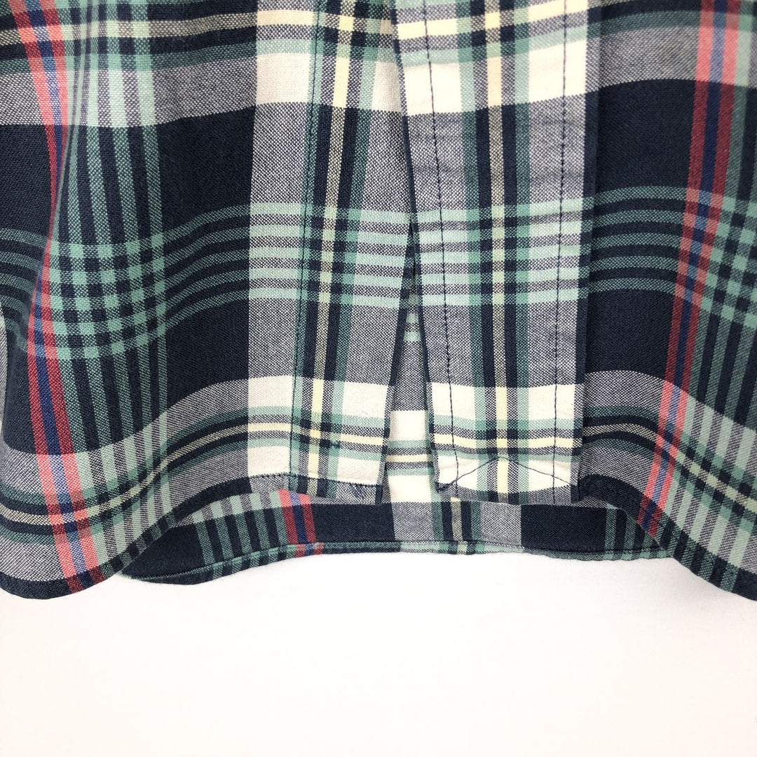Ralph Lauren BLAKE Tartan Check Long Sleeve Button-Down Check Shirt Men's XL cotton navy blue type Vintage Second Hand