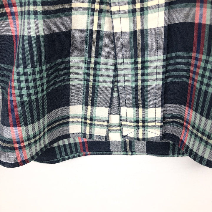 Ralph Lauren BLAKE Tartan Check Long Sleeve Button-Down Check Shirt Men's XL cotton navy blue type Vintage Second Hand