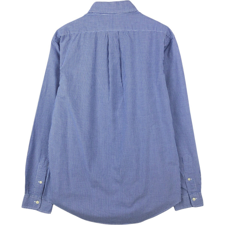 Ralph Lauren BLAKE Gingham Check Long Sleeve Button-Down Check Shirt Men's M cotton blue type Vintage Second Hand