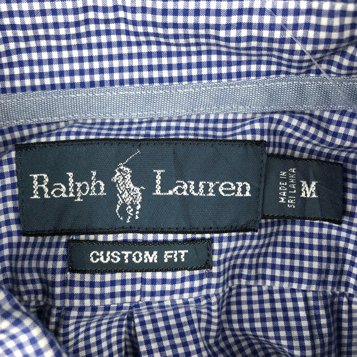 Ralph Lauren BLAKE Gingham Check Long Sleeve Button-Down Check Shirt Men's M cotton blue type Vintage Second Hand