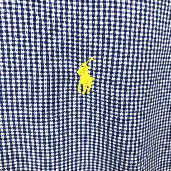 Ralph Lauren BLAKE Gingham Check Long Sleeve Button-Down Check Shirt Men's M cotton blue type Vintage Second Hand