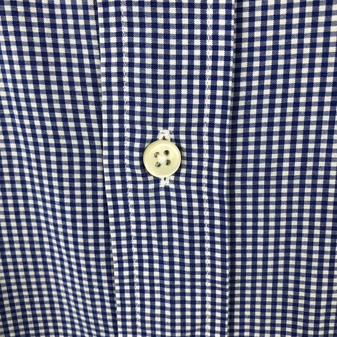 Ralph Lauren BLAKE Gingham Check Long Sleeve Button-Down Check Shirt Men's M cotton blue type Vintage Second Hand