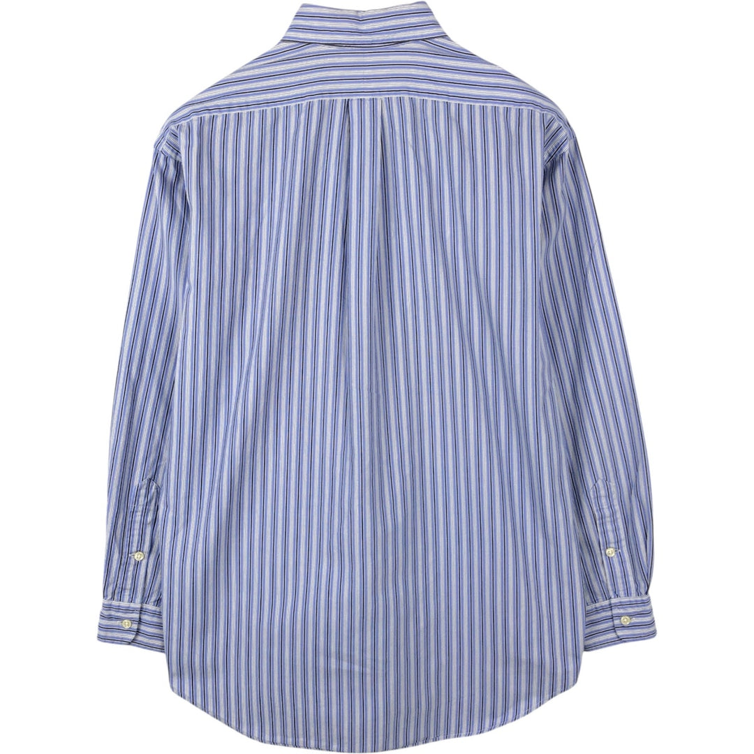 Ralph Lauren BLAKE long sleeve button down striped shirt, men's size M cotton blue type Vintage Second Hand