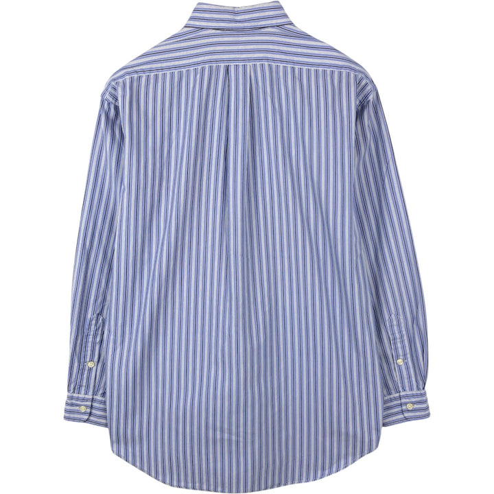 Ralph Lauren BLAKE long sleeve button down striped shirt, men's size M cotton blue type Vintage Second Hand