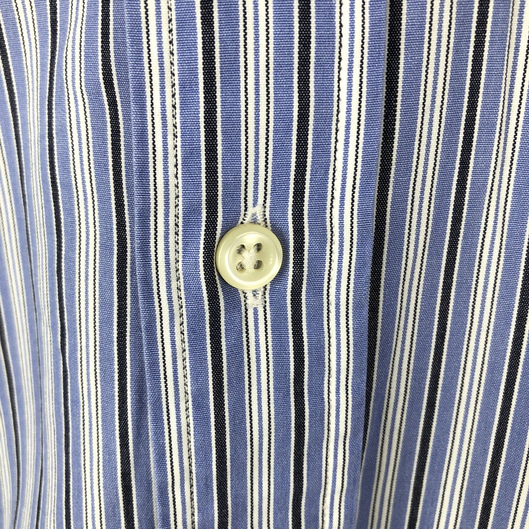 Ralph Lauren BLAKE long sleeve button down striped shirt, men's size M cotton blue type Vintage Second Hand